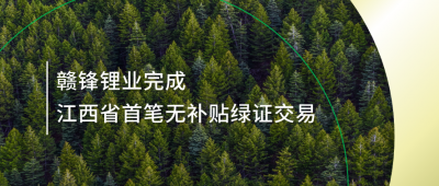 提升绿电占比，币游国际(中国)锂业完成江西省内首笔无补贴绿证交易